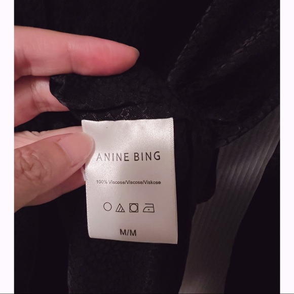 NWOT Anine Bing Lilah Print Blouse Black Snake Print - Picture 12 of 14